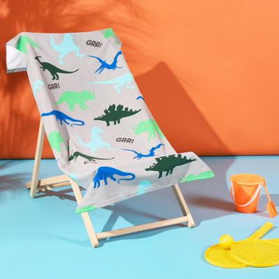Kids Dino Towel Bath Quick Dry Summer Travel Microfibre Absorbent Swim Holiday