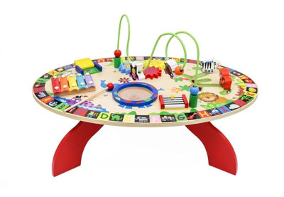 Kids Educational Toy Wooden Toddler Activity Table Multi-Functional ...