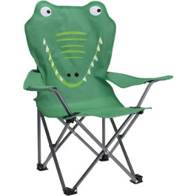 Kids Folding Deck Chair Crocodile Animal Design Garden Camping Outdoors