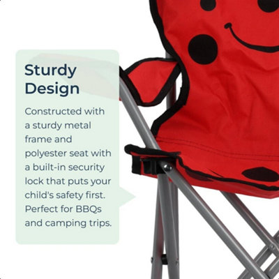 Kids Folding Deck Chair Red Ladybird Animal Design Garden Camping Outdoors