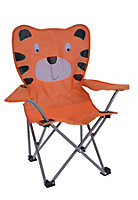 Kids Folding Deck Chair Tiger Animal Design Garden Camping Outdoors