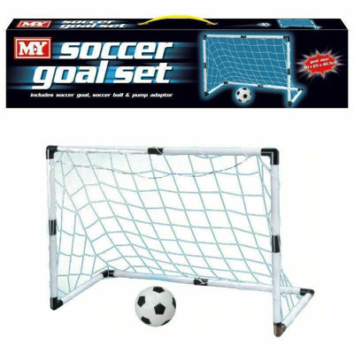PEAKVONDER Set Of 2 Football Goals For Kids, Football Nets For Kids, Goal Posts For Kids Garden With 6 Cones, 1 Ball, Carry Bag, 120 Cm X 90 Cm, Portable Pop Up