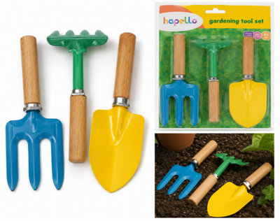 KIDS GARDENING TOOL SET 3 PIECE CHILDRENS GARDEN TOOLS SET AGE 4 HAND ...