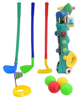Kids Golf Caddy Set For Kids with Trolley and Balls Garden Game