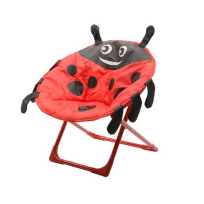 Kids Ladybird Moon Chair Foldable Camping Garden Chair Portable Seat 50kg Capacity