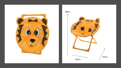 Kids Lion Moon Chair Foldable Camping Garden Chair Portable Seat 50kg Capacity