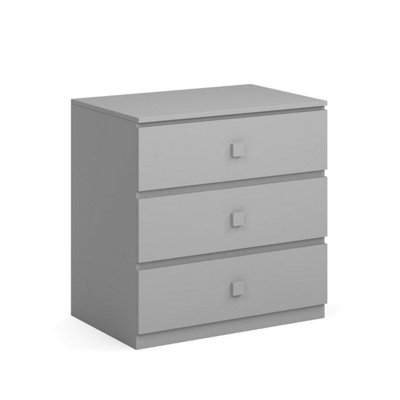 Kids or Child 3 Drawer Storage Chest, Grey