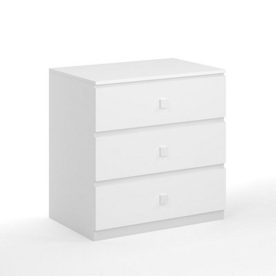 Kids or Child 3 Drawer Storage Chest, White