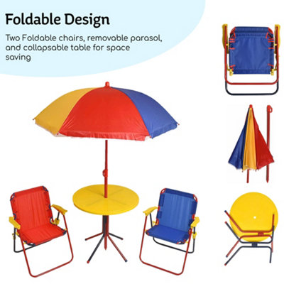 Childrens table deals chairs and parasol