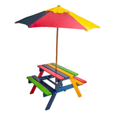 Picnic bench on sale with umbrella