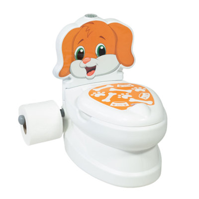 Kids Potty Training Toilet Seat with Flush Sound & Light Portable Easy Clean Removable Pot & Seat