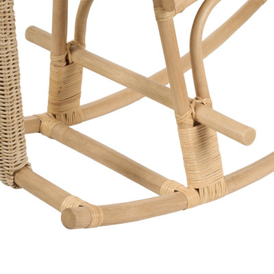 Kids Rocking Chair Elephant AMPOLLINO Rattan Natural