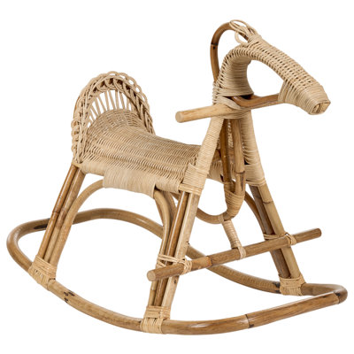 Kids Rocking Chair Horse ARILLAS Rattan Natural