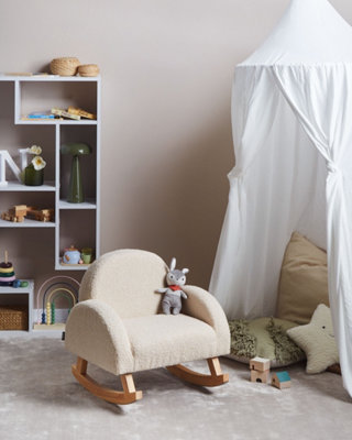 Kids Rocking Chair HUG Boucle Light Beige