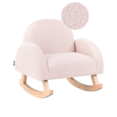 Kids Rocking Chair HUG Boucle Pastel Pink