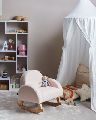 Kids Rocking Chair HUG Boucle Pastel Pink