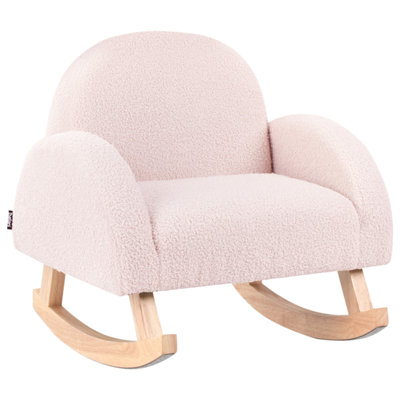 Kids Rocking Chair HUG Boucle Pastel Pink