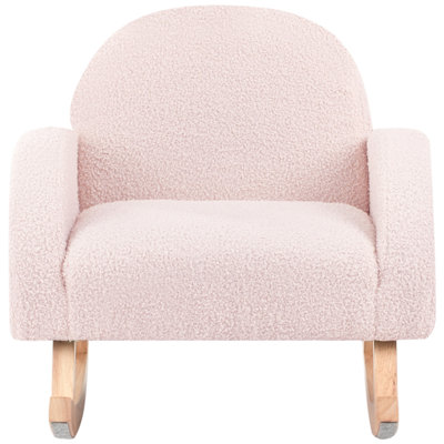 Kids Rocking Chair HUG Boucle Pastel Pink