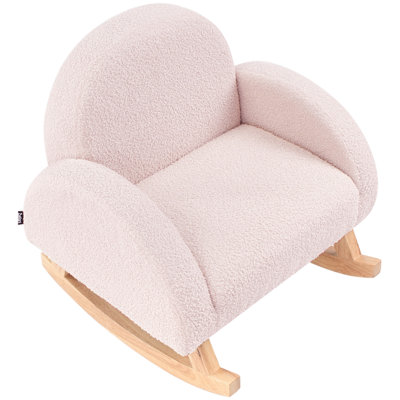 Kids Rocking Chair HUG Boucle Pastel Pink