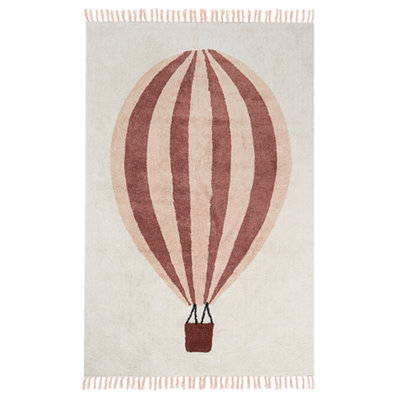 Kids Rug BAZALETI Light Beige 140 x 200 cm Cotton