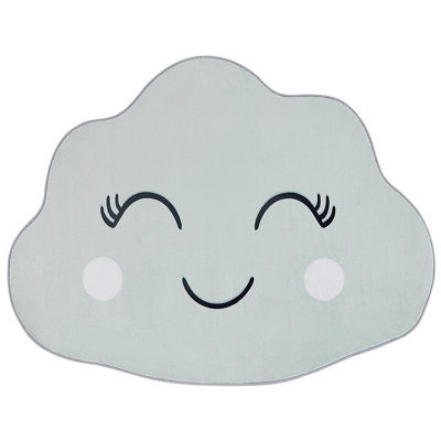 Kids Rug Cloud Print 90 x 120 cm Green CUMULUS