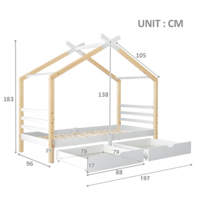 Kids Single Bed Frames Toddler Beds Storage Underneath 3FT Single Bed ...