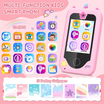 Kids Smart Phone Toy with 22 Educational Apps Multi-Function Learning ...