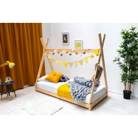 Kids Solid Pine Teepee Tent Bed Frame - Single 3ft