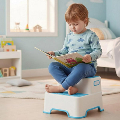 Kids Step Stool Double Layer Non Slip Toddler Training Stool with ...