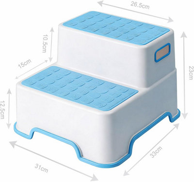 Kids Step Stool Double Layer Non Slip Toddler Training Stool with ...