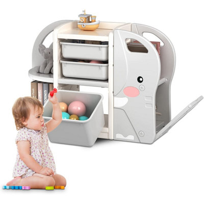 UNICOO - Kids Bookshelf and Toy Storage Organizer, Children Bookshelf