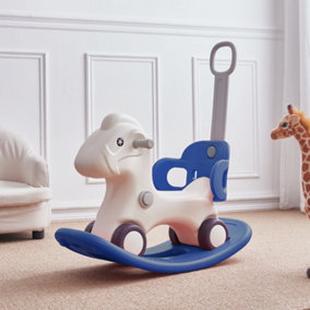 Kids Toddler Playset 2-in-1 Plastic Ride-On Rocking Horse