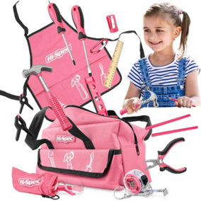 Kids Tool for Crafting Pink Children Tools Kits with Jacket & Bag - 18 Pcs