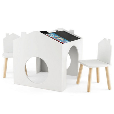 Kids Wooden Activity Desk w/ Chalkboard