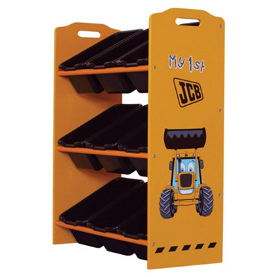 Kidsaw JCB 9 Bin Toy Box Storage Unit - MDF - L28 x W66 x H64 cm