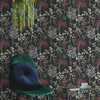 Kieder Oriental Wallpaper Charcoal Holden 91133