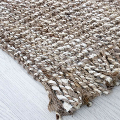 Kilim Natural Fibers Modern Easy to Clean Plain Grey Hand Woven Rug for Living Room & Bedroom-160cm X 230cm