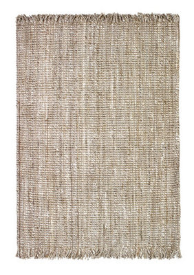 Kilim Natural Fibers Modern Easy to Clean Plain Grey Hand Woven Rug for Living Room & Bedroom-160cm X 230cm