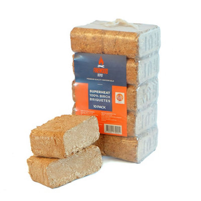 Kiln Dried Briquette Firewood Ruf Heat Blocks Ready To Burn 10 Blocks by Laeto Firewood Depot - INCLUDES FREE DELIVERY