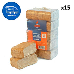 Kiln Dried Briquette Firewood Ruf Heat Blocks Ready To Burn 150 Blocks by Laeto Firewood Depot - INCLUDES FREE DELIVERY