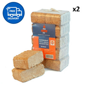 Kiln Dried Briquette Firewood Ruf Heat Blocks Ready To Burn 20 Blocks by Laeto Firewood Depot - INCLUDES FREE DELIVERY