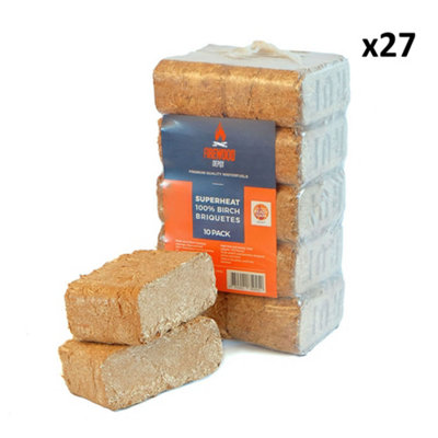 Kiln Dried Briquette Firewood Ruf Heat Blocks Ready To Burn 270 Blocks by Laeto Firewood Depot - INCLUDES FREE DELIVERY