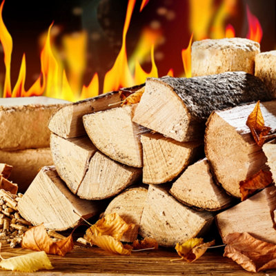 Kiln Dried Firewood Logs Mixed Hardwood Logs Ready To Burn Large Box by Laeto Firewood Depot - INCLUDES FREE DELIVERY - 9