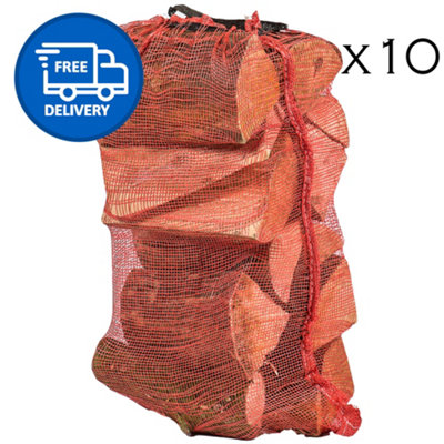 Kiln Dried Firewood Logs Mixed Hardwood Logs Ready To Burn x10 Nets by Laeto Firewood Depot - INCLUDES FREE DELIVERY