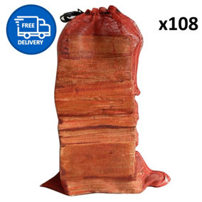 Kiln Dried Firewood Logs Mixed Hardwood Logs Ready To Burn x108 Nets by Laeto Firewood Depot - INCLUDES FREE DELIVERY