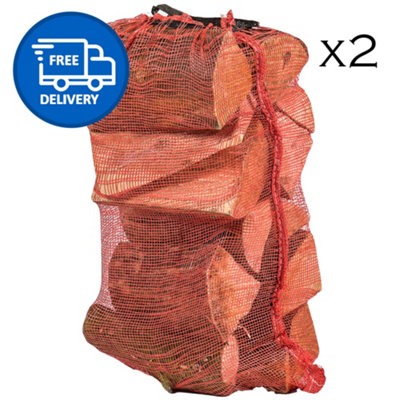 Kiln Dried Firewood Logs Mixed Hardwood Logs Ready To Burn x2 Nets by Laeto Firewood Depot - INCLUDES FREE DELIVERY