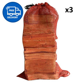 Kiln Dried Firewood Logs Mixed Hardwood Logs Ready To Burn x3 Nets by Laeto Firewood Depot - INCLUDES FREE DELIVERY