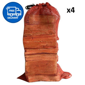 Kiln Dried Firewood Logs Mixed Hardwood Logs Ready To Burn x4 Nets by Laeto Firewood Depot - INCLUDES FREE DELIVERY