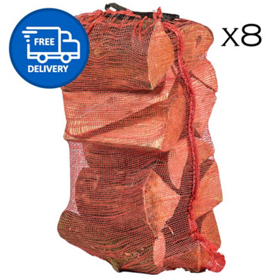 Kiln Dried Firewood Logs Mixed Hardwood Logs Ready To Burn x8 Nets by Laeto Firewood Depot - INCLUDES FREE DELIVERY