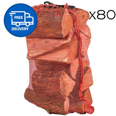 Kiln Dried Firewood Logs Mixed Hardwood Logs Ready To Burn x80 Nets by Laeto Firewood Depot - INCLUDES FREE DELIVERY